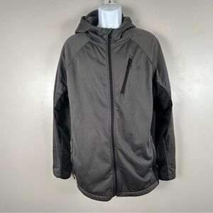 SPYDER Active Hoodie Jacket Men's Large Full Zip Gray & Black Pockets Athleisure